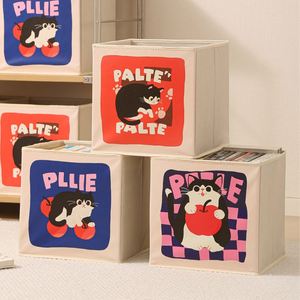 Cartoon <b>Cat</b> Folding Kids Toys Picture Book Storage <b>Box</b> Organizer Drawer Bins - Product Image 1