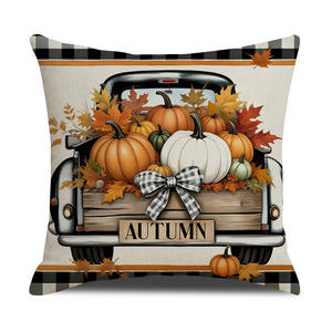 غطاء وسادة مربع من أوراق القيقب اليقطين عالي الجودة تصميم مطلي للمنزل لعيد الشكر والخريف وسائد وسائد - Product Image 4