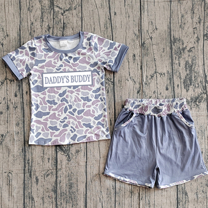 Précommande MOQ 5 DADDYS BUDDY Tenues d'été en coton camouflage pour garçons Vêtements pour tout-petits en gros Couleurs personnalisables Service OEM Usine - Product Image 1