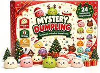 2026 Boîte Mystère de Compte à Rebours de Noël, Jouets Anti-Stress Squishy Bao Bun Aléatoires à Presser, en Matériau TPR, Boîte Surprise