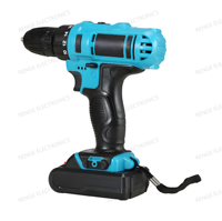Perceuse à percussion à double usage à vitesse variable 21V, tournevis électrique portable à charge domestique haute puissance