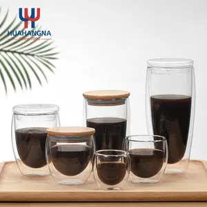 350ml yalıtımlı kupalar temizle Latte çay fincanları kahve fincanı borosilikat çift duvar cam 1 adet bardak kafeler ve kahve dükkanları tüm sezon