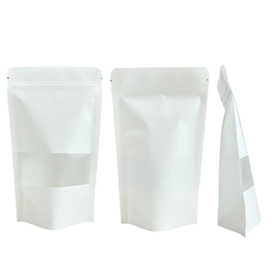 Bolsa de papel Kraft marrón blanco, bolsa Ziplock de pie con ventana para alimentos seguros para mascotas y galletas/Embalaje de azúcar - Product Image 2