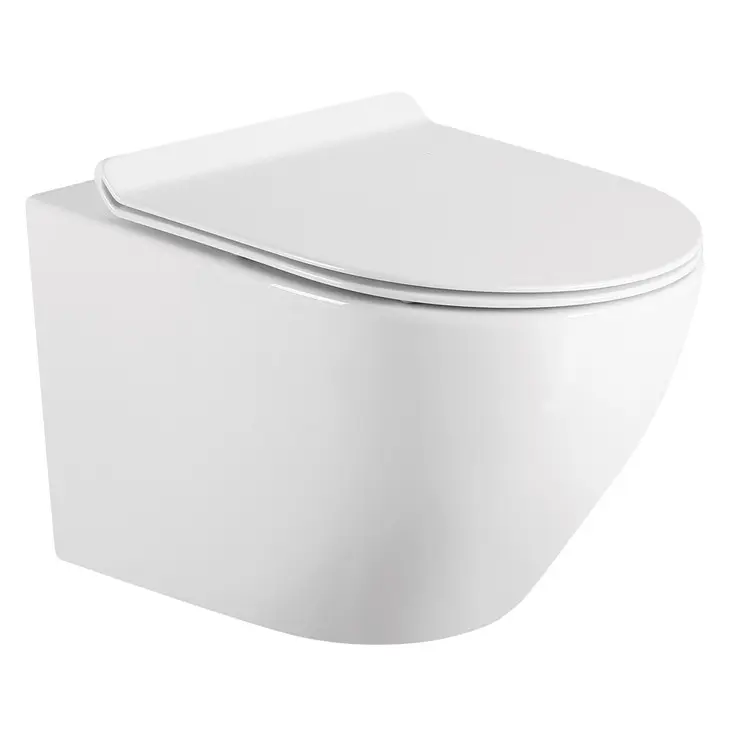 Made in China european high quality p trap 180mm roughing in wall mounted round rimless ceramic wall-hung tankless toielt