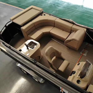 Yacht de sport de bateau de ponton bleu en aluminium de 8 personnes pour le <span class=keywords><strong>taxi</strong></span> d'eau fabriqué en Chine avec le moteur hors-bord - Product Image 3