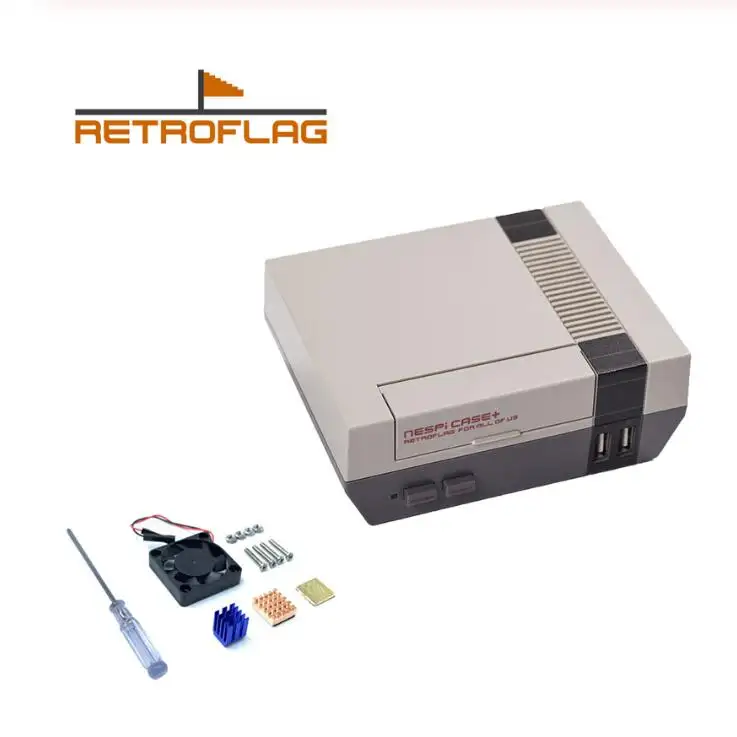 Retroflag NESPI Case For Raspberry PI 3 Model B 3B Plus 3B+ With Heatsink Fan Retro PI Shell For Play Games Box