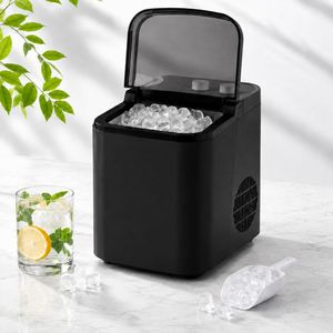 Máquina de Hielo Portátil Eléctrica de 12 kg/24 h, Rápida, de Sobremesa, Cubitos de Hielo en Forma de Bala, Autolimpiante, Carcasa de Plástico, para Hotel y Exteriores - Product Image 1