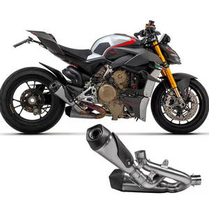 Sistema de Escape Doble para Motocicleta, Silenciador Doble Completo con Cabezal Frontal para <span class=keywords><strong>Ducati</strong></span> Panigale Streetfighter <span class=keywords><strong>V4</strong></span> 2018-2024 - Product Image 1