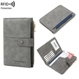 Hộ chiếu và chủ thẻ cho phụ nữ RFID chặn thẻ trường hợp Slim Travel Wallet thay đổi PURSE với vaccine khe cắm thẻ nhớ - Product Image 2
