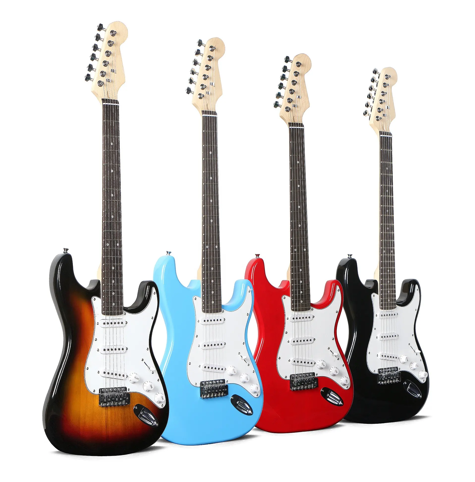 OEM/ODM 도매 39 인치 일렉트릭 기타 솔리드 풀 사이즈 전기 악기 Gitarre Guitare 공장 가격 블랙 선셋 레드