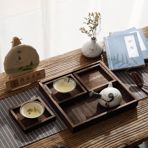 <b>Tea</b> <b>Tray</b> Set Multi Compartment Wooden Durable For Hotel Coffee <b>Tea</b> Serving - Product Image 4