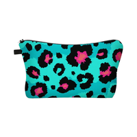 Trousse de Maquillage Pliable et Portable en Lin à Motif Personnalisé Coloré, Durable, Légère, Réutilisable, avec Fermeture Éclair, Résistante à l'Eau