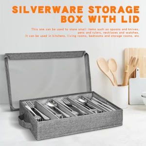Caja de Almacenamiento Plegable de Tela Mejorada con Tapa Transparente, Contenedor a Prueba de Polvo para Utensilios de Cocina - Product Image 3