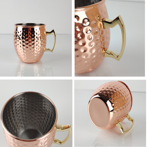 Nuovi Arrivi Tazze Creative per <span class=keywords><strong>Moscow</strong></span> Mule in Rame Martellato di Varie Dimensioni Bicchieri da Birra e da Vino di Lusso in Acciaio Inossidabile - Product Image 3