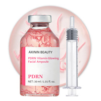 Ampoule faciale éclatante Han Linger Private Label 30ml rose PDRN Vitamine C, sérum anti-rides, repulpant, lissant et radieux