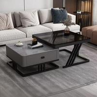 Table basse en pierre frittée multifonctionnelle, mobile, au design nordique simple et moderne, idéale pour les petits appartements et salons – Prix imbattable