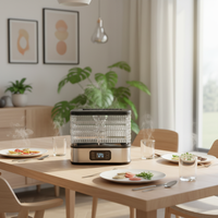 5 Tray Pengering Makanan Digital Elektrik Bebas BPA Pengering Buah Elektrik 240W Peralatan Dapur untuk Penggunaan Rumah Tangga