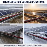 Câble solaire photovoltaïque CE RoHS 4mm² 10mm² en cuivre sans oxygène 800V CC résistant à l'humidité, longueur 60m, achat en gros pour panneaux