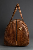 Sac de voyage en cuir véritable 100% imperméable de couleur marron personnalisé en gros, sac de sport de luxe fait à la main pour le week-end, la salle de sport, les voyages, les sacs de nuit