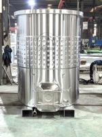 Fermenteur à vin ouvert de 2500 L, cuve de fermentation en acier inoxydable avec emplacements pour chariot élévateur, équipement de cave à vin de qualité alimentaire sanitaire