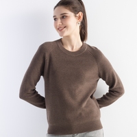 Pull en laine premium lisse à col rond pour femme, tricoté en brioche, style pêcheur, pour l'automne et l'hiver – En promotion