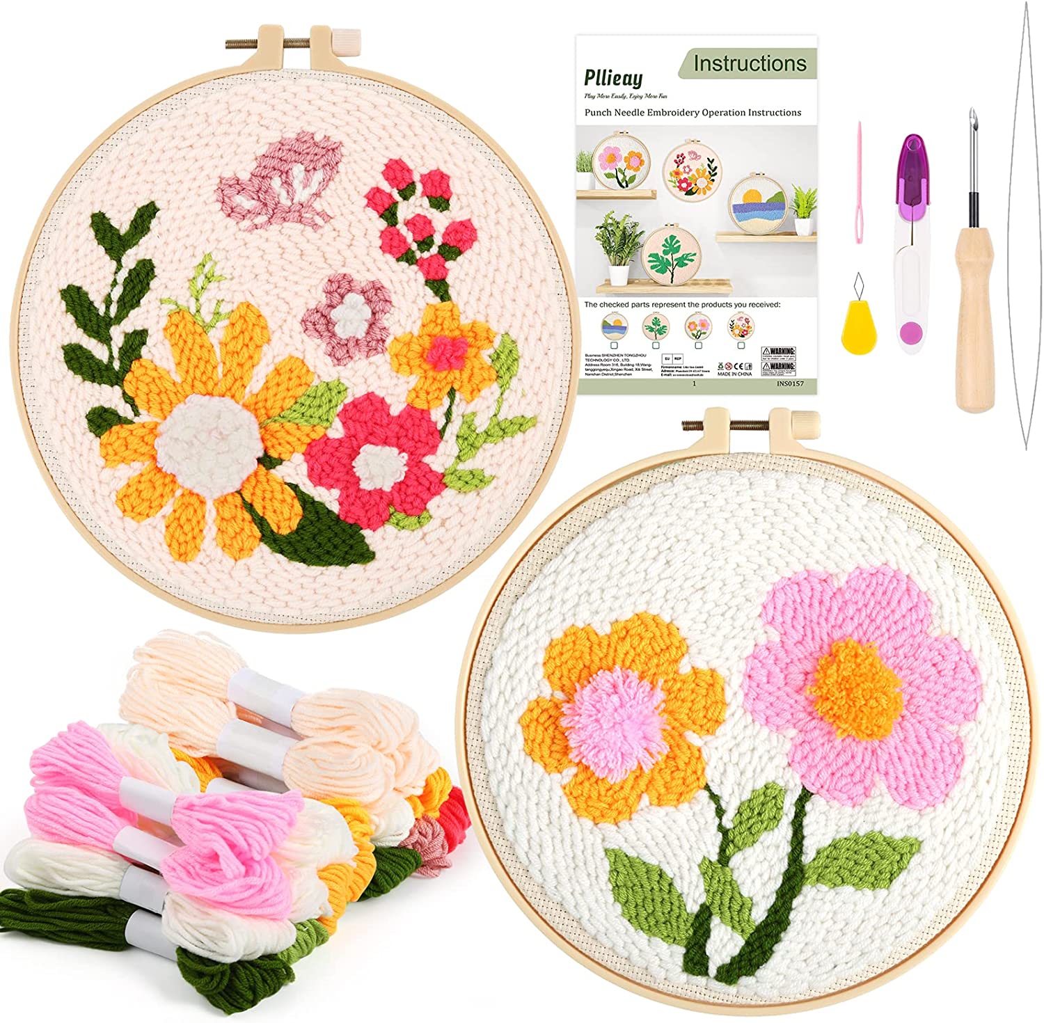 OEM ODM Custom DIY Wholesale New Arrival Cross Stitch Punch Needle Embroidery Set Kit For Adults