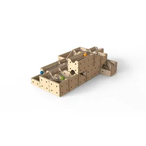 Jeux de piste de boule roulante en forme de blocs de construction creux intérieurs et extérieurs écologiques pour l'apprentissage des enfants