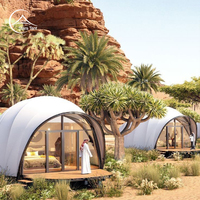 Tente de glamping de luxe en verre trempé Shell Outdoor, imperméable, préfabriquée, design distinctif, maison pour vivre