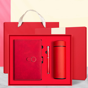 Bán Buôn Khuyến Mại Sang Trọng Màu Xanh PU Da Máy Tính Xách Tay Phích Cup Set Cho Món Quà Tùy Chỉnh Quà Tặng Máy Tính Xách Tay Set Với Bút Và Chai - Product Image 3