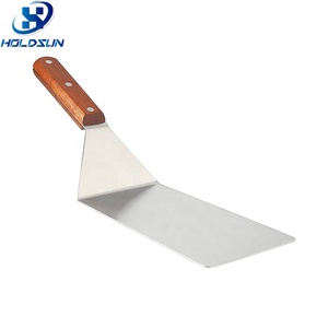 Spatola per <span class=keywords><strong>Pizza</strong></span> Extra Large in Acciaio Inox con Manico in Legno, Logo Personalizzato, Pala per <span class=keywords><strong>Pizza</strong></span> per Uso Domestico, Utensile per Torte, Pasticcini e Crostate - Product Image 1