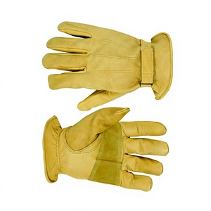 Gants de travail en cuir avec bracelet réglable, anti-coupure, anti-choc, anti-chaleur, texture intégrale, gants de sécurité polyvalents - Product Image 3