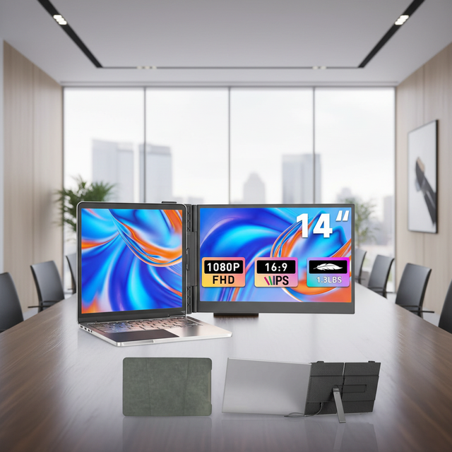 14-Inch FHD 1080P IPS Portable Monitor with Ultra-Thin-Design Type-C Interface Built-in Speaker Business Series