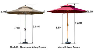 Sombrilla Cuadrada Grande FEAMONT con Manivela Manual para Jardín y Uso Comercial con Poste de Aluminio y Ventilación - Product Image 2