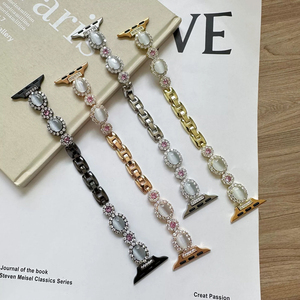 2025 paillettes luxe femmes or Bling oeil de chat Zircon cubique diamant <span class=keywords><strong>bracelet</strong></span> <span class=keywords><strong>Bracelet</strong></span> pour <span class=keywords><strong>Apple</strong></span> <span class=keywords><strong>Watch</strong></span> 10 9 8 7 <span class=keywords><strong>6</strong></span> bandes - Product Image 2
