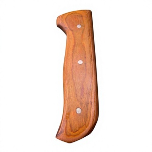Cuchillo de camping multiusos de acero al carbono con mango de madera, pasadores de latón, hoja parcialmente dentada, ligero y multifuncional para senderismo - Product Image 4