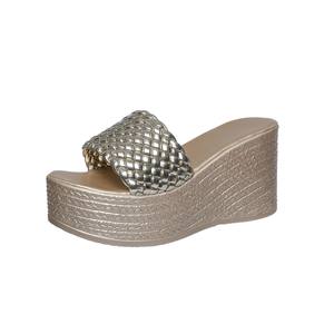 Mules compensées pour femmes, version coréenne, avec nœud papillon et fleur, talons hauts rehaussants, chaussures tendance 706 - Product Image 4