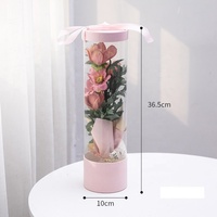 XJH 2025 Boîte à fleurs en PVC portable en forme de rose, tube transparent, emballage cadeau pour la Saint-Valentin avec des matériaux recyclés