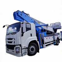 Camion nacelle télescopique 45m avec châssis ISUZU Euro 6, plateforme de travail aérien à bras droit, véhicule de levage en altitude