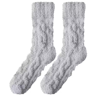 Chaussettes douces et moelleuses personnalisées avec logo, chaussettes d'hiver confortables et chaudes, chaussettes de lit unisexes, chaussettes de couleur unie, vente en gros