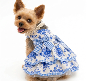 Vestido de Lujo Rosa Clásico de Verano Ligero para Perro, Estilo Princesa, con Volantes Multicapa y Gran Lazo Trasero, Regalo para Perro - Product Image 3