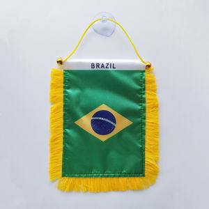Мини-флаг Бразилии, вымпелы, баннер с принтом, подвесные автомобильные флаги с присоской для автомобилей Brasil BRL - Product Image 1