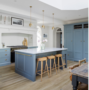 Ensemble d'armoires de cuisine modernes en bois massif, design shaker blanc et bleu ciel, Gabinetes De Cocina Armrio De Cozinha Cuisine - Product Image 1