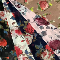 Tissu de fabrication de vêtement Floral imprimé numérique en mousseline de soie 100D