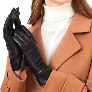 Guantes de Piel de Oveja Ecológicos para Mujer, de Dedo Completo, Negros, para Fiesta, a Precio Competitivo, los Más Vendidos, Novedad - Product Image 4