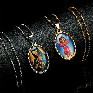 GIVELUCK acciaio inox nostra signora Virgen De Guadalupe ciondolo religioso all'ingrosso gioielli cattolici dal nostro negozio - Product Image 3