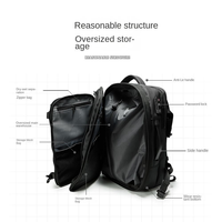 Sac à dos d'ordinateur portable unisexe multifonctionnel pour voyage, en polyester Oxford, capacité 36-55L, avec fermeture éclair et compartiment à air, imperméable