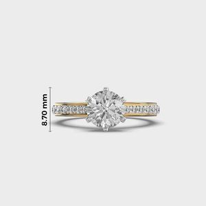 Bague de fiançailles en diamant rond de 1,60 carat cultivé en laboratoire, or 14 carats, solitaire, bijoux élégants, cadeau pour femmes - Product Image 4