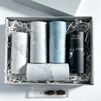 Emballage en tube de papier pour café et thé, biodégradable, respectueux de l'environnement, de qualité alimentaire, avec logo personnalisé, boîte cylindrique en carton, luxe, argent UV