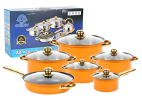 Ensemble de casseroles durables en acier inoxydable Batterie de cuisine en métal avec marmite à soupe et poêles à frire Ensembles de casseroles en métal