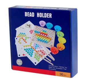 Toys boys wooden toys Montessori wooden toys the hands the brain training Clip beads game of math baby - Product Image 4
